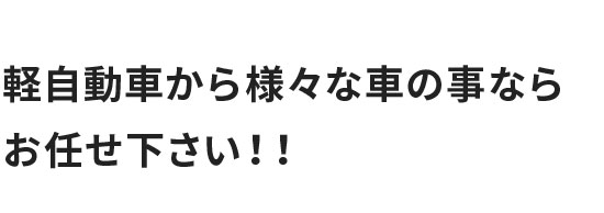 軽自動車から様々な車の事ならお任せ下さい！！